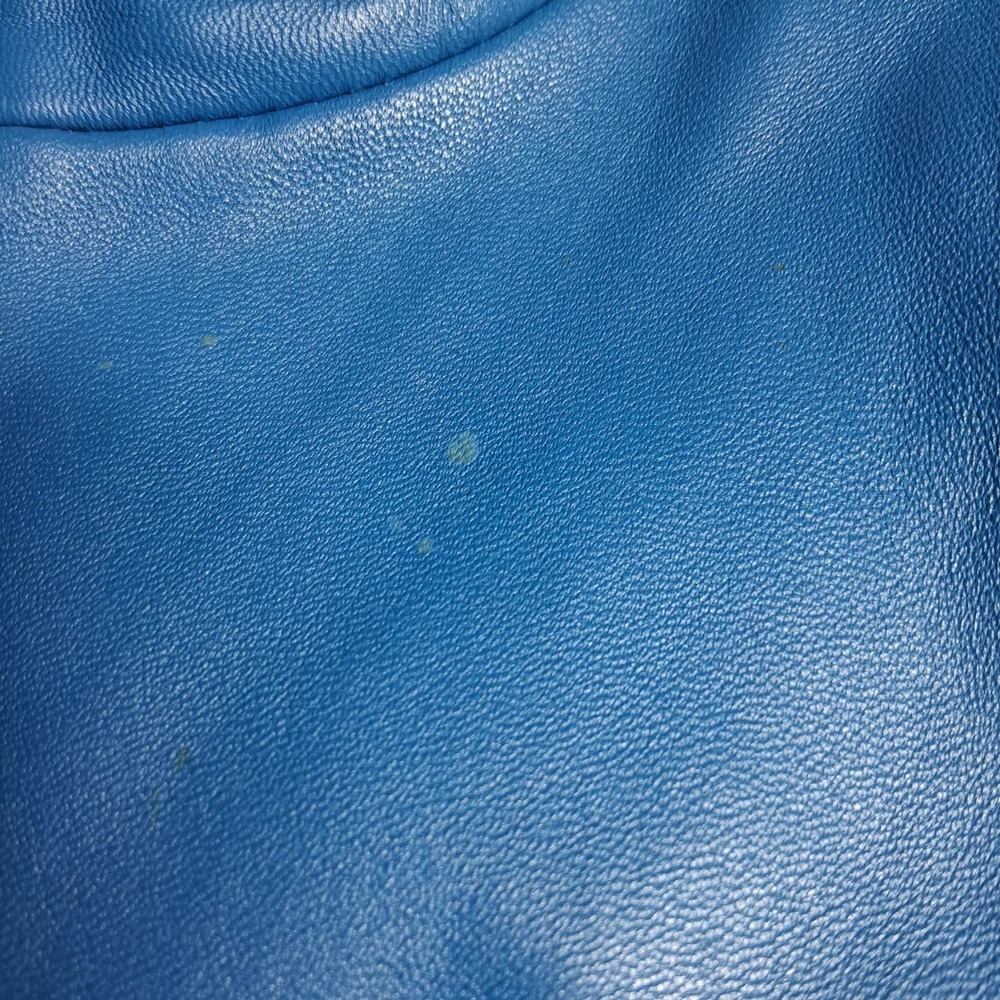 Pendleton Blue Leather Jacket Mandarin Collar Zip… - image 8